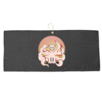 Japanese Nine Tails Kitsune Fox Emblem Pattern Large Microfiber Waffle Golf Towel