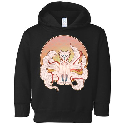 Japanese Nine Tails Kitsune Fox Emblem Pattern Toddler Hoodie
