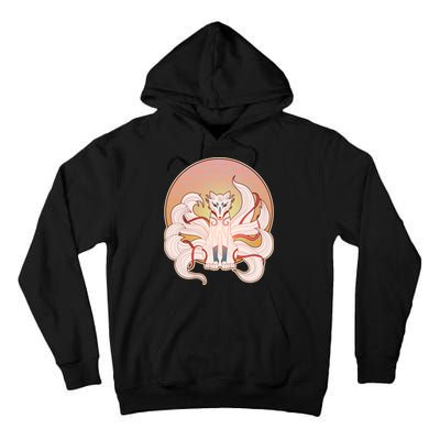 Japanese Nine Tails Kitsune Fox Emblem Pattern Tall Hoodie