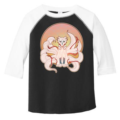 Japanese Nine Tails Kitsune Fox Emblem Pattern Toddler Fine Jersey T-Shirt