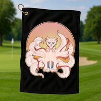 Japanese Nine Tails Kitsune Fox Emblem Pattern Golf Towel