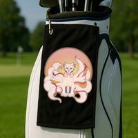 Japanese Nine Tails Kitsune Fox Emblem Pattern Golf Towel