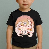 Japanese Nine Tails Kitsune Fox Emblem Pattern Toddler T-Shirt