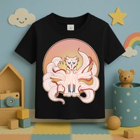 Japanese Nine Tails Kitsune Fox Emblem Pattern Toddler T-Shirt