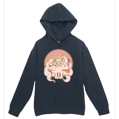 Japanese Nine Tails Kitsune Fox Emblem Pattern Urban Pullover Hoodie