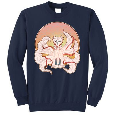 Japanese Nine Tails Kitsune Fox Emblem Pattern Tall Sweatshirt