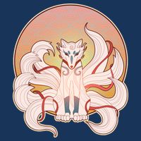 Japanese Nine Tails Kitsune Fox Emblem Pattern Infant Baby Jersey Bodysuit