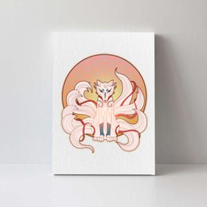 Japanese Nine Tails Kitsune Fox Emblem Pattern Canvas