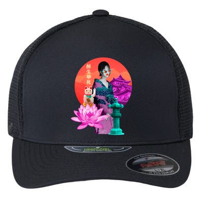 Japanese Photo Temple Flexfit Unipanel Trucker Cap