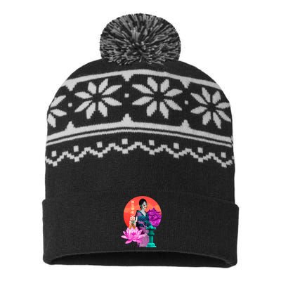 Japanese Photo Temple USA-Made Snowflake Beanie