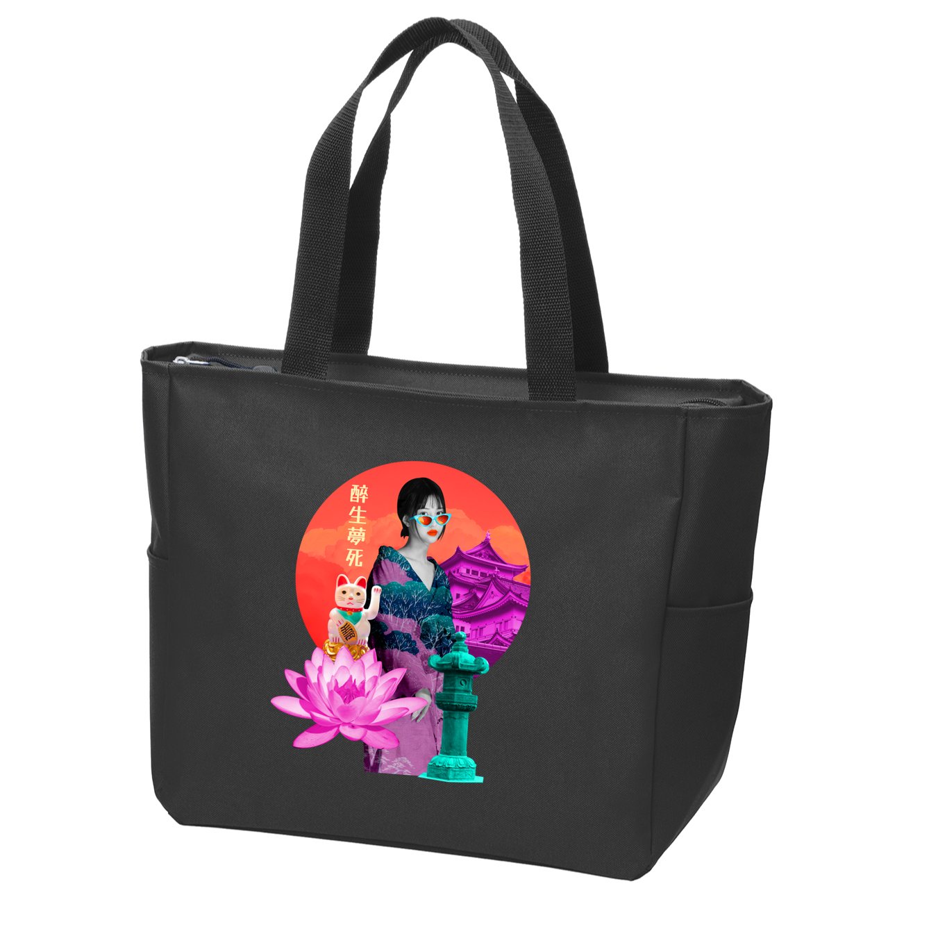 Japanese Photo Temple Zip Tote Bag