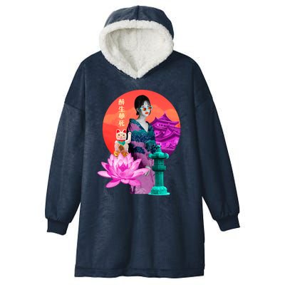 Japanese Photo Temple Hooded Wearable Blanket