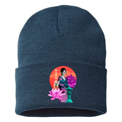 Japanese Photo Temple Sustainable Knit Beanie