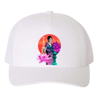 Japanese Photo Temple Yupoong Adult 5-Panel Trucker Hat