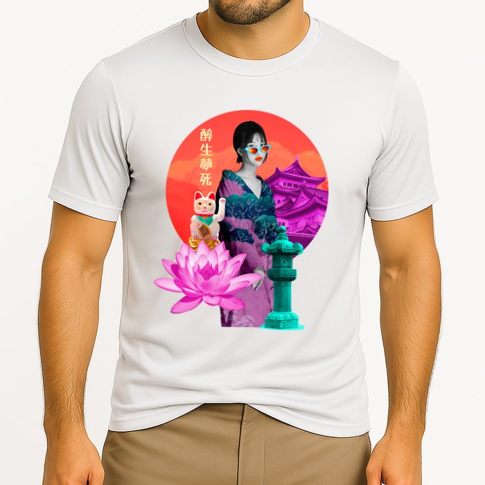 Japanese Photo Temple Cooling Performance Crew T-Shirt
