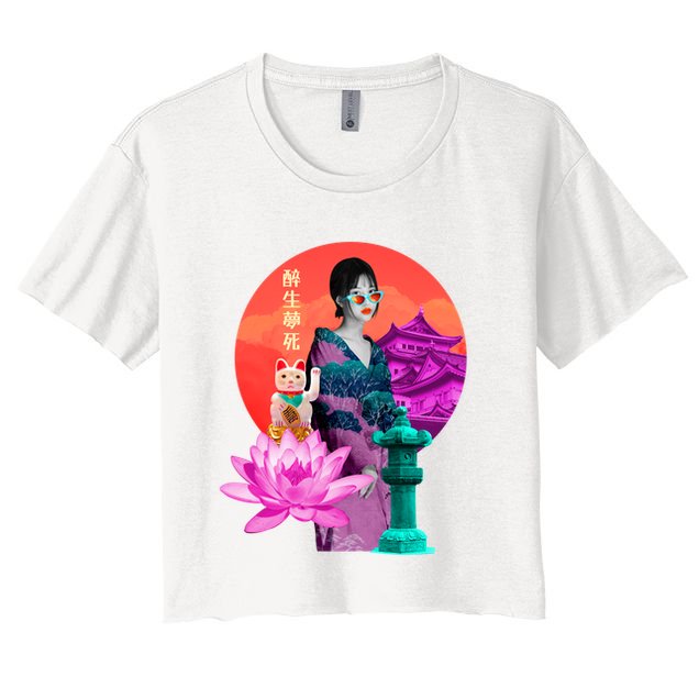 Japanese Photo Temple Crop Top