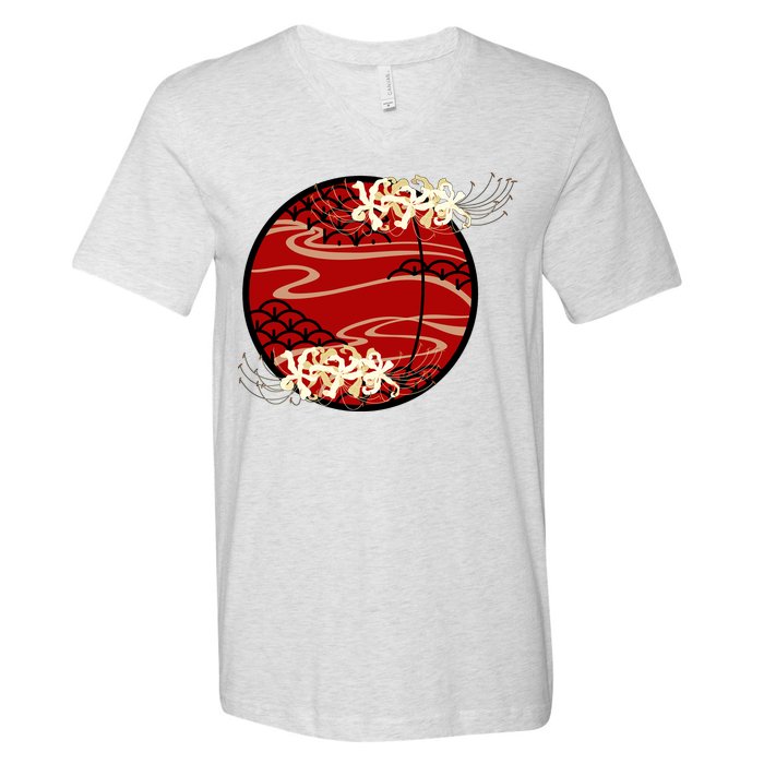 Japanese Spider Lily V-Neck T-Shirt