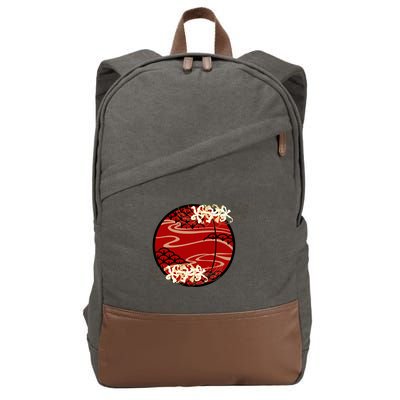 Japanese Spider Lily Cotton Canvas Backpack