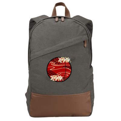 Japanese Spider Lily Cotton Canvas Backpack