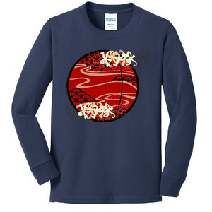 Japanese Spider Lily Kids Long Sleeve Shirt