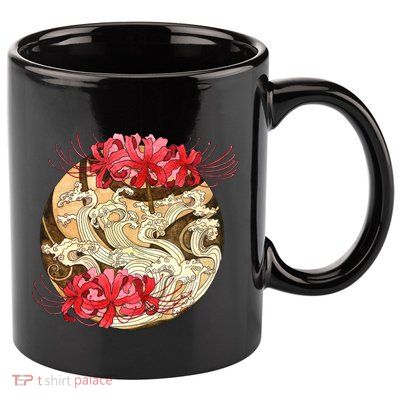 Japanese Spider Lily Watercolor 11oz C Handle Ceramic Mug