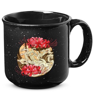 Japanese Spider Lily Watercolor 15oz Campfire Ceramic Mug