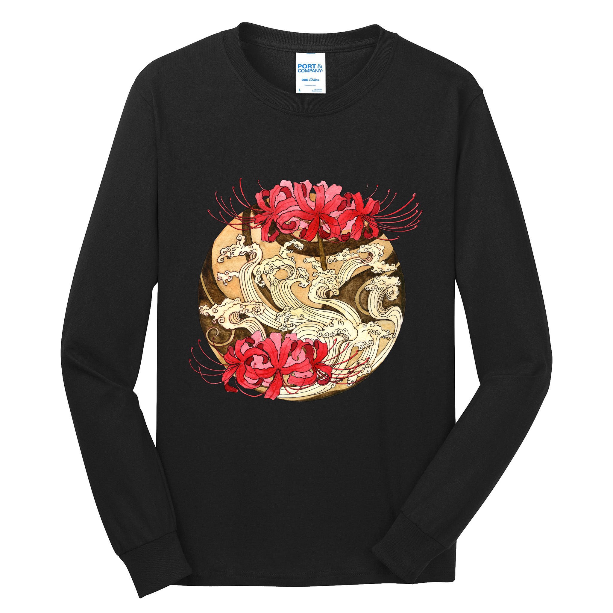 Japanese Spider Lily Watercolor Tall Long Sleeve T-Shirt