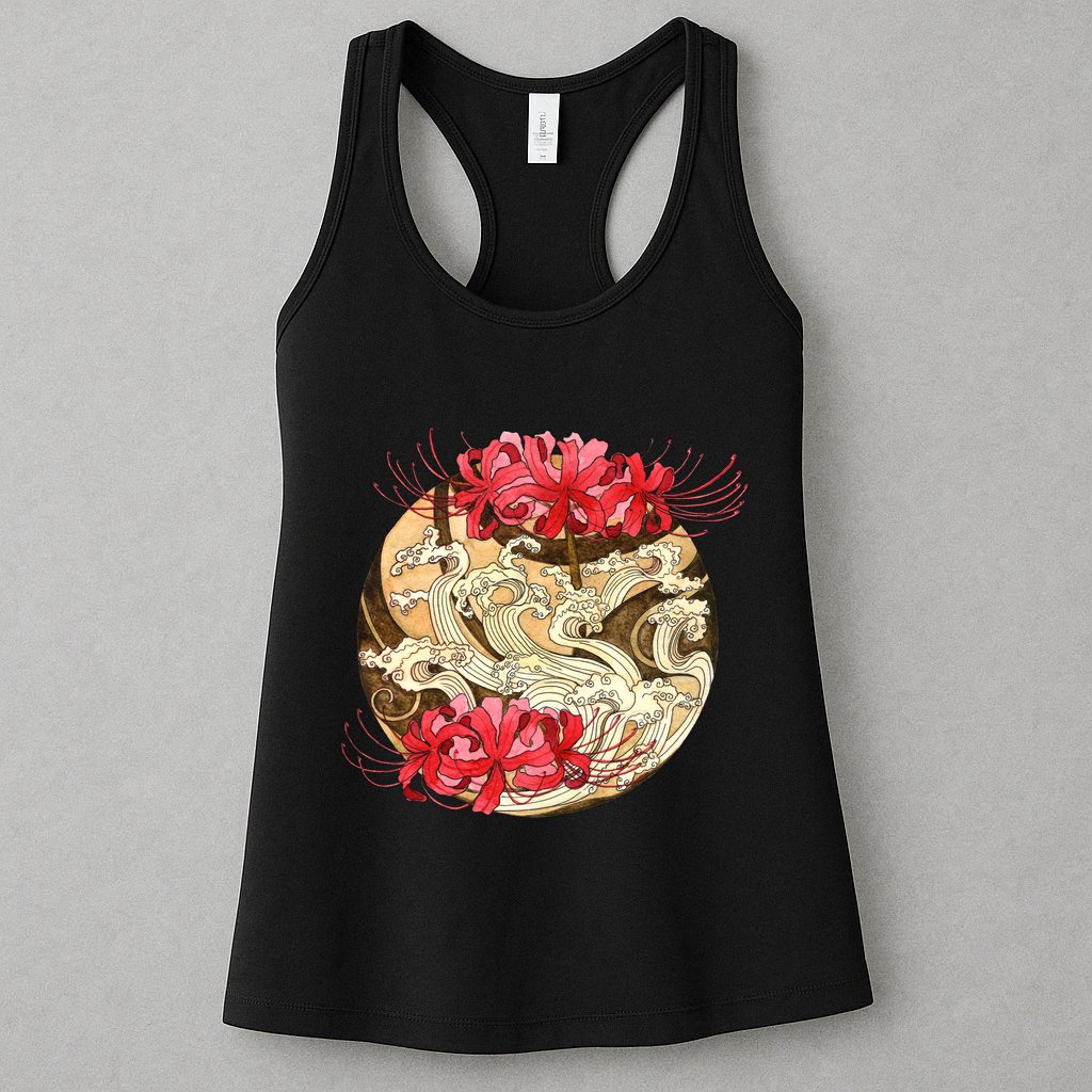 Japanese Spider Lily Watercolor Womens Tank Top