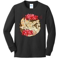 Japanese Spider Lily Watercolor Kids Long Sleeve Shirt