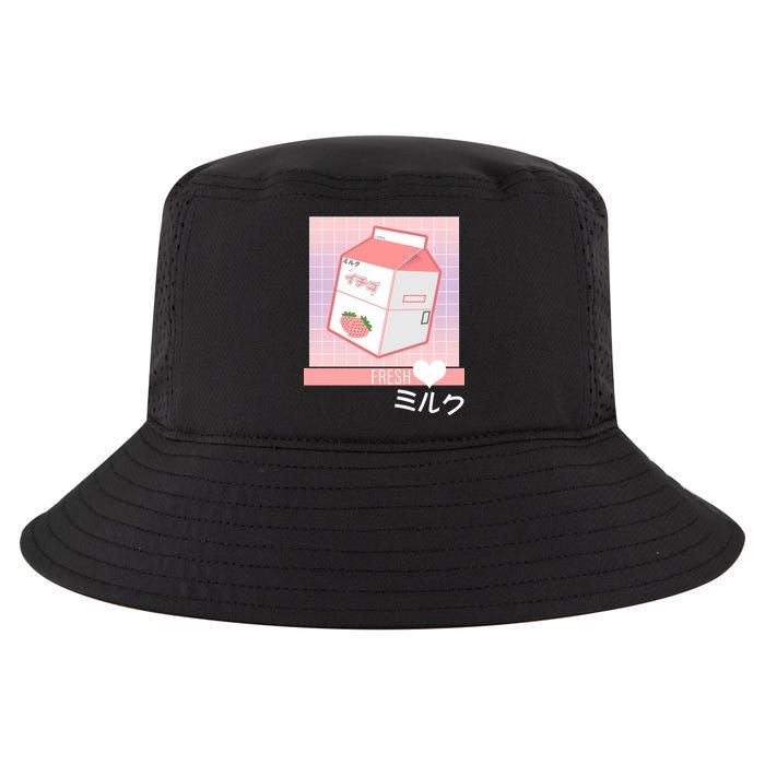 Japanese Vaporwave Strawberry Milk Box Cool Comfort Performance Bucket Hat