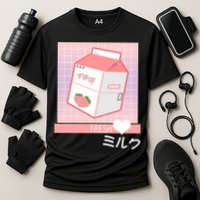 Japanese Vaporwave Strawberry Milk Box Cooling Performance Crew T-Shirt