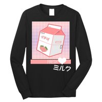 Japanese Vaporwave Strawberry Milk Box Long Sleeve Shirt