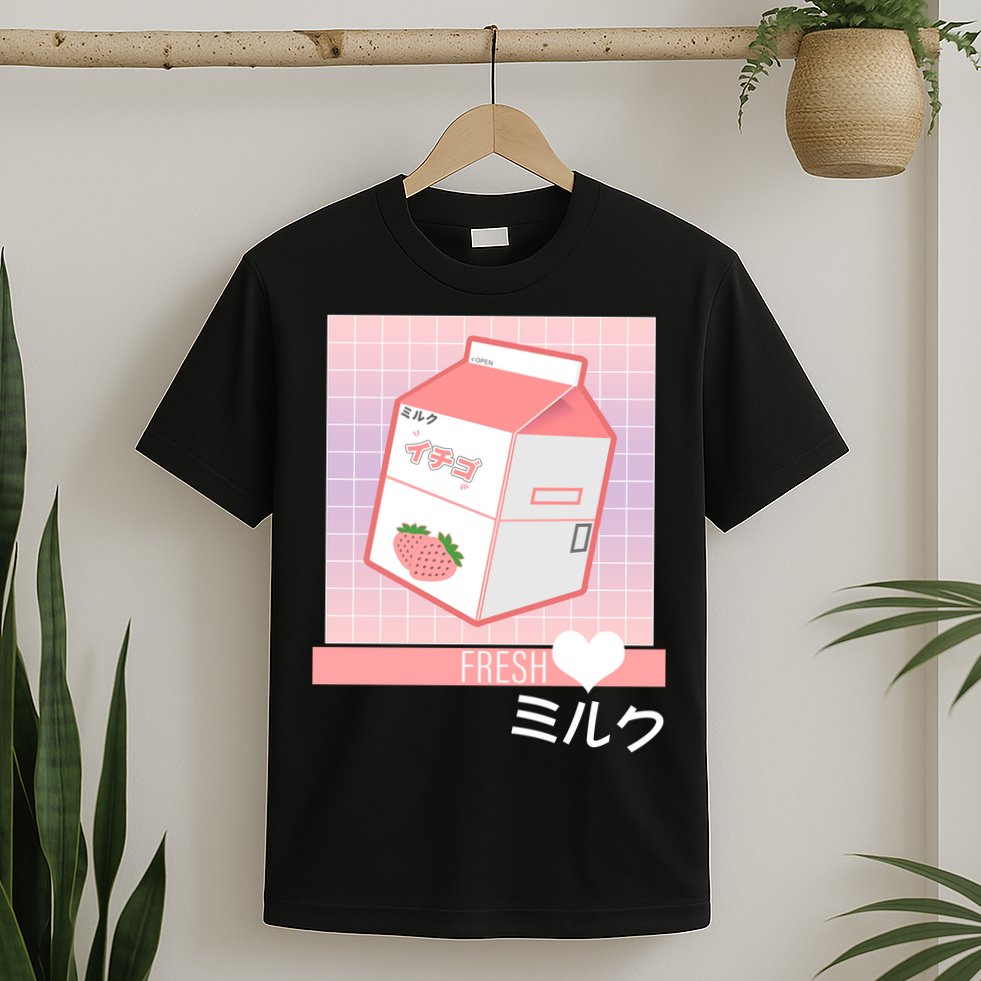 Japanese Vaporwave Strawberry Milk Box T-Shirt