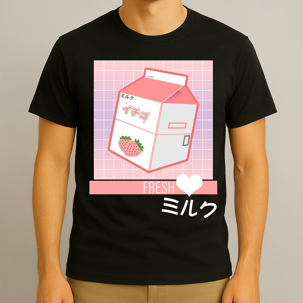 Japanese Vaporwave Strawberry Milk Box T-Shirt