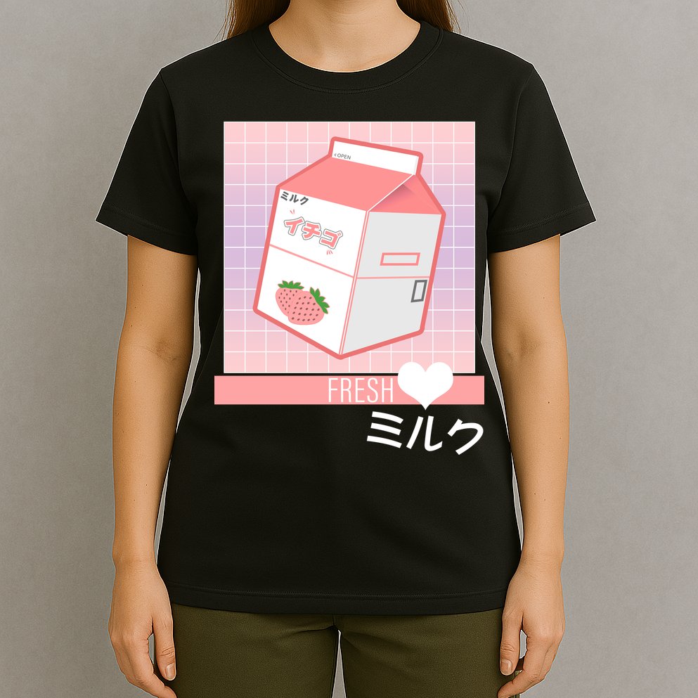 Japanese Vaporwave Strawberry Milk Box T-Shirt