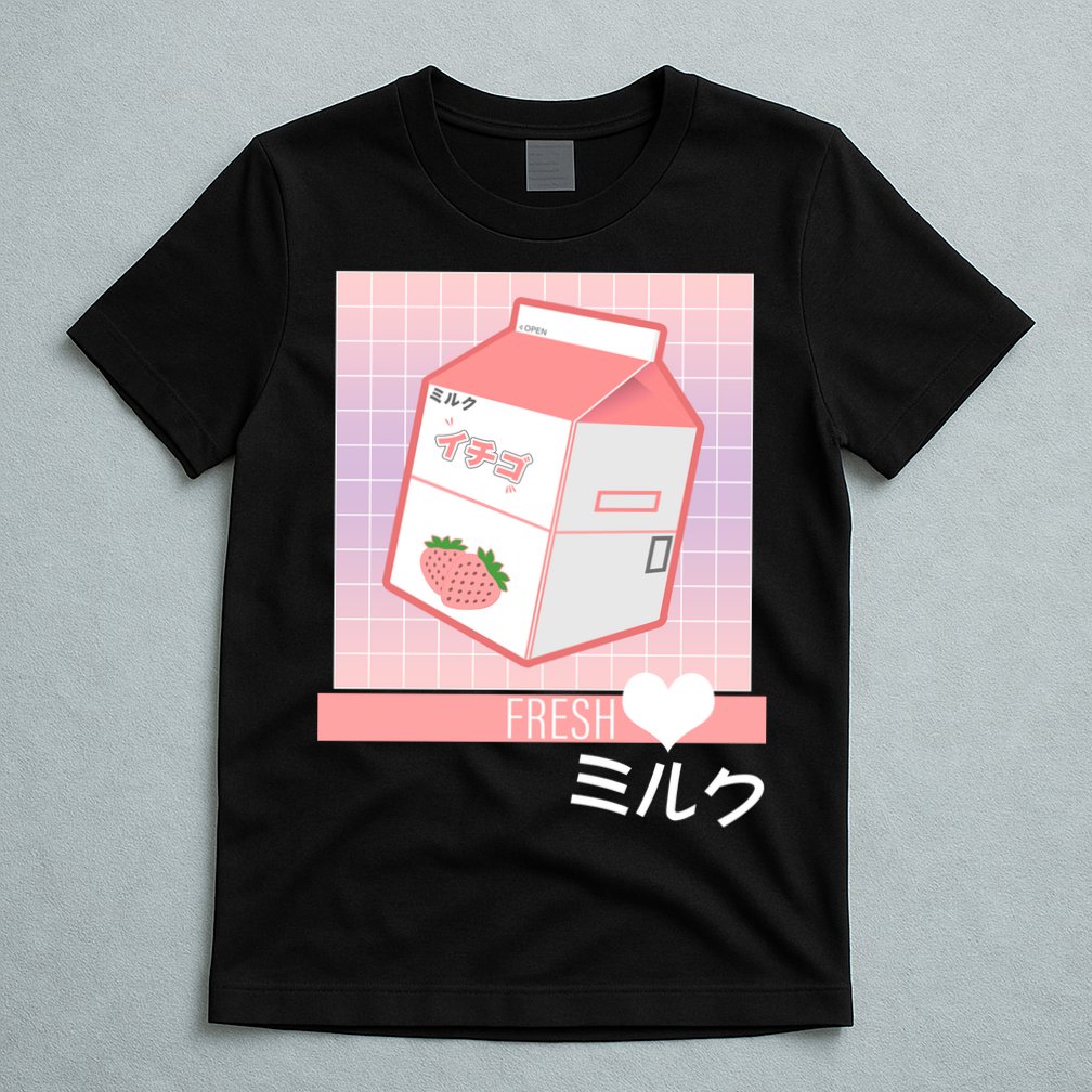 Japanese Vaporwave Strawberry Milk Box T-Shirt