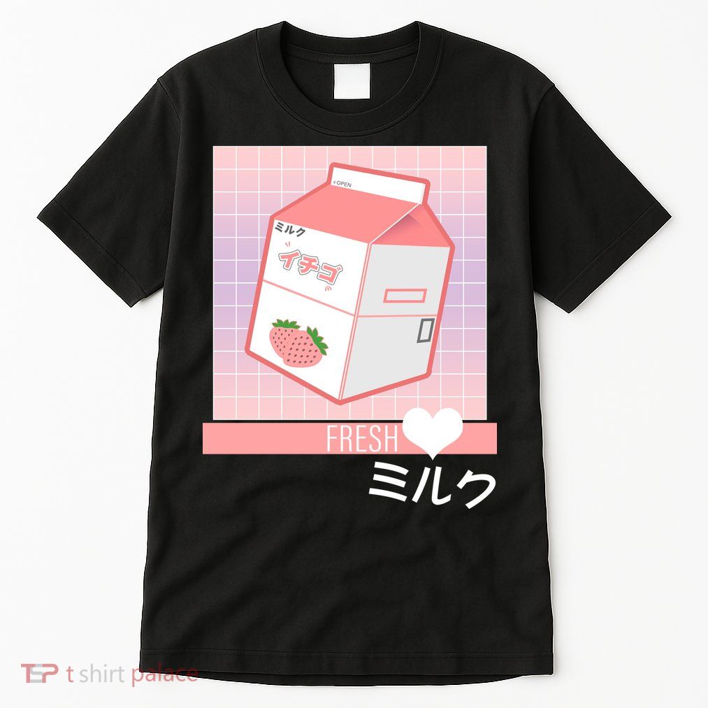 Japanese Vaporwave Strawberry Milk Box Tall T-Shirt