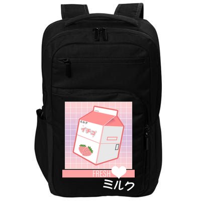 Japanese Vaporwave Strawberry Milk Box Impact Tech Backpack