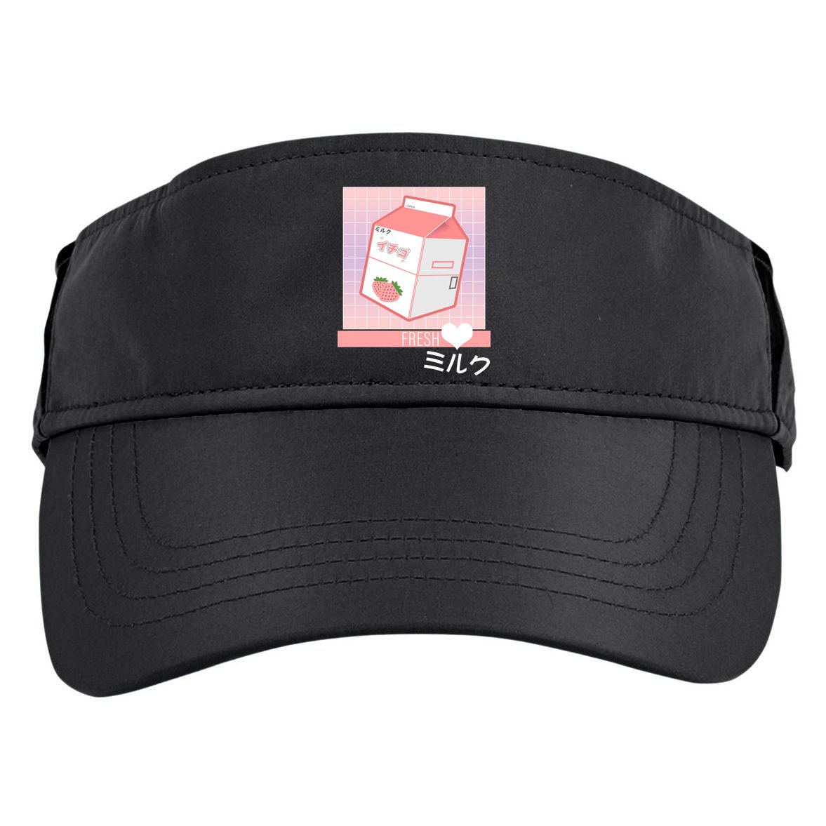 Japanese Vaporwave Strawberry Milk Box Adult Drive Performance Visor