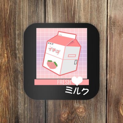 Japanese Vaporwave Strawberry Milk Box Coaster