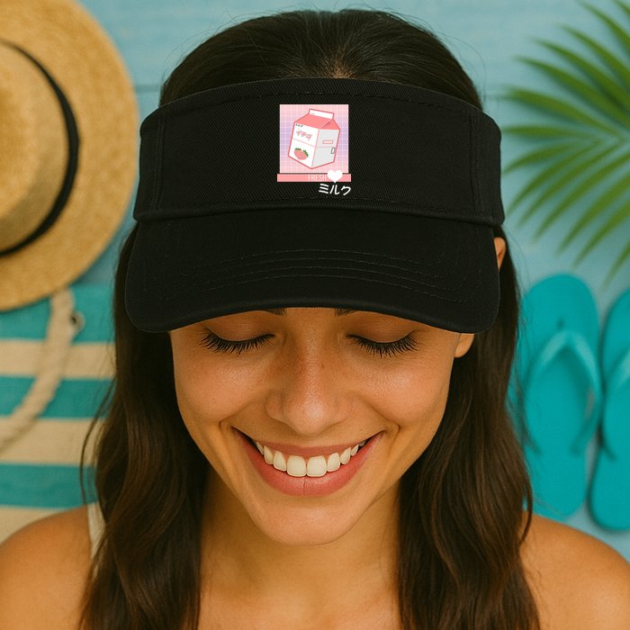 Japanese Vaporwave Strawberry Milk Box Visor