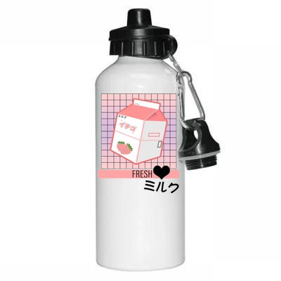 Japanese Vaporwave Strawberry Milk Box Aluminum Water Bottle