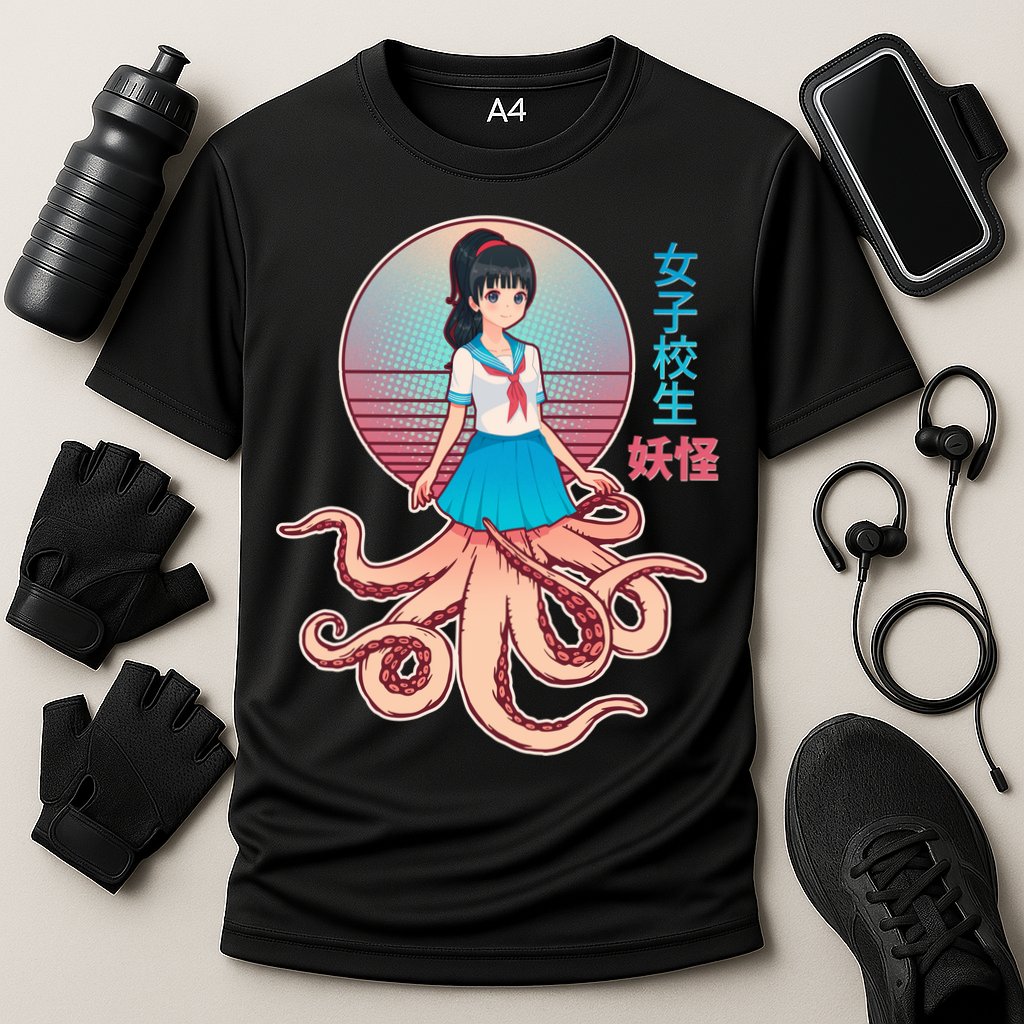 Japanese Yokai Monster Octopus School Girl Performance Shirt