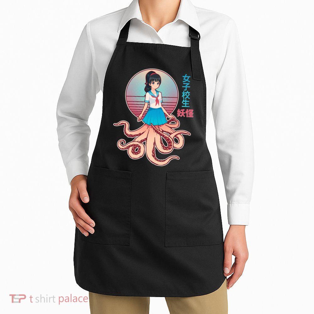 Japanese Yokai Monster Octopus School Girl Apron