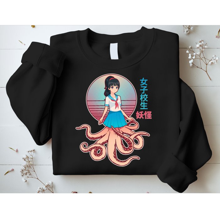 Japanese Yokai Monster Octopus School Girl Sweatshirt