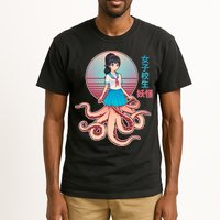 Japanese Yokai Monster Octopus School Girl Tall T-Shirt