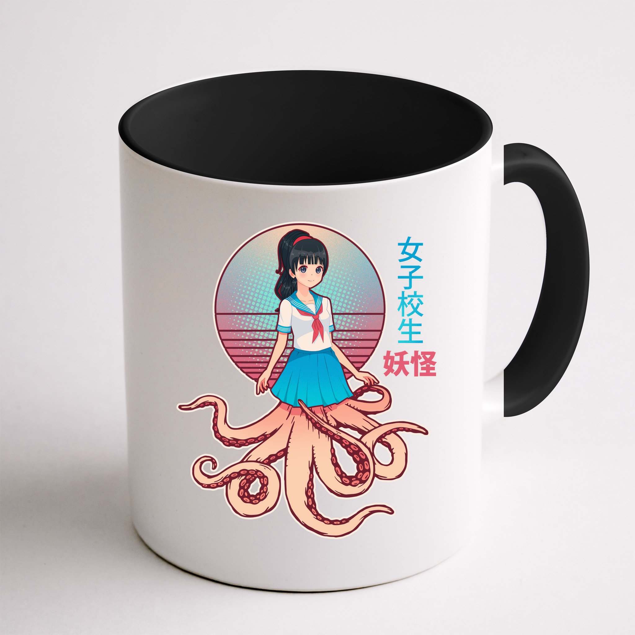 Japanese Yokai Monster Octopus School Girl Mug