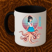 Japanese Yokai Monster Octopus School Girl Mug