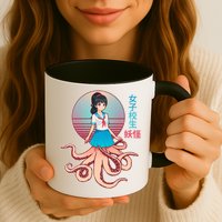 Japanese Yokai Monster Octopus School Girl Mug