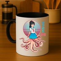 Japanese Yokai Monster Octopus School Girl Mug